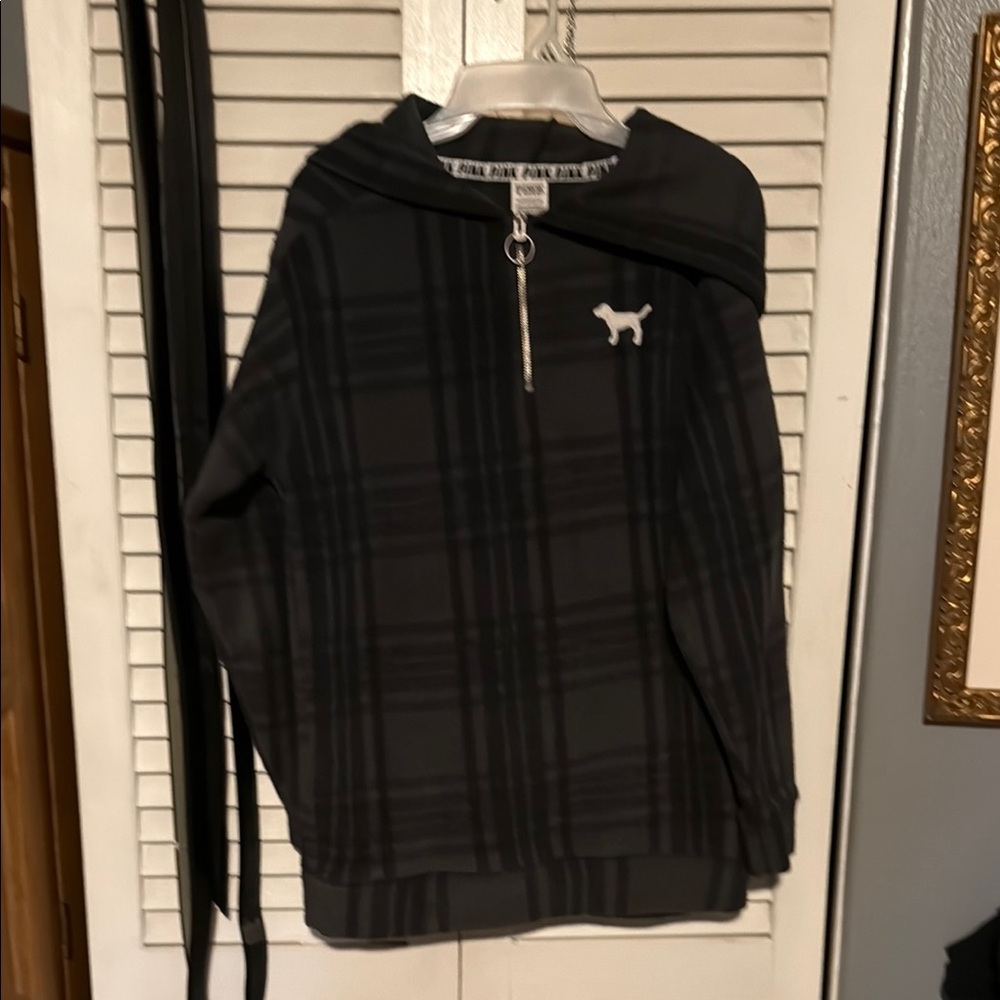 PINK Victoria's Secret Black Zip Up Sweater